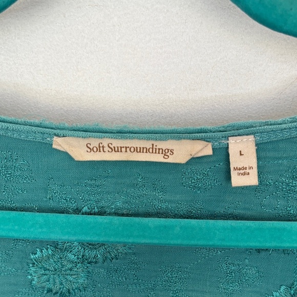 Soft Surroundings Teal Textured dress - Picture 2 of 3